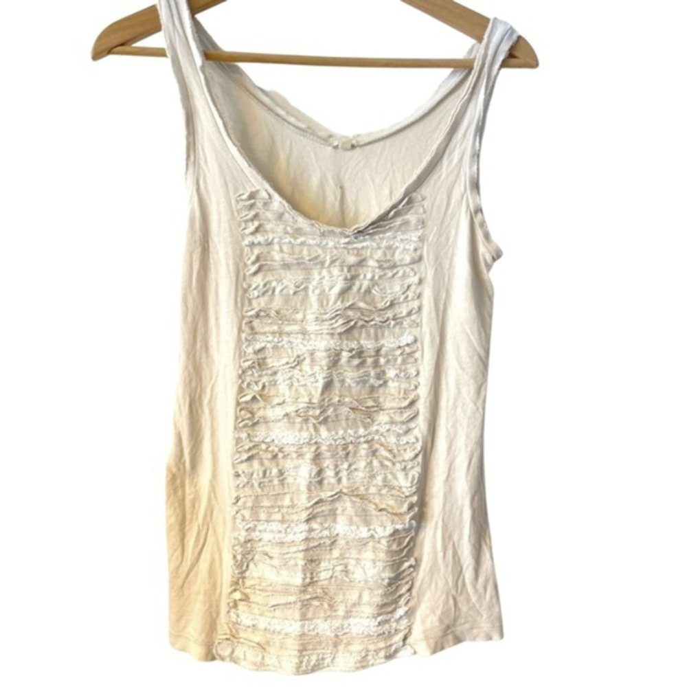 J. Crew embroidered front white‎ tank top size M